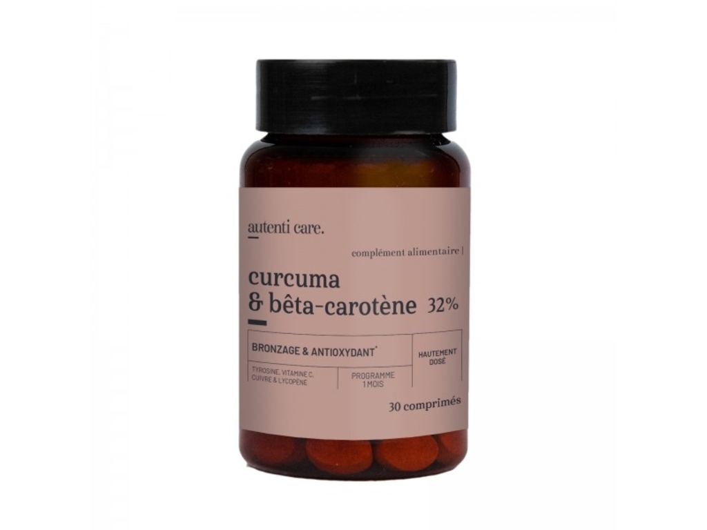 Complément Alimentaire Bronzage & Antioxydant 32% Curcuma & Bêta-carotène