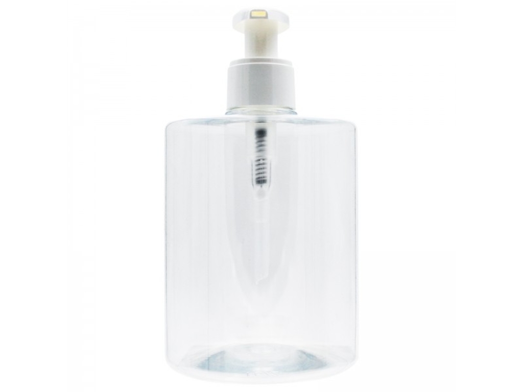 Flacon en plastique cristal et pompe savon