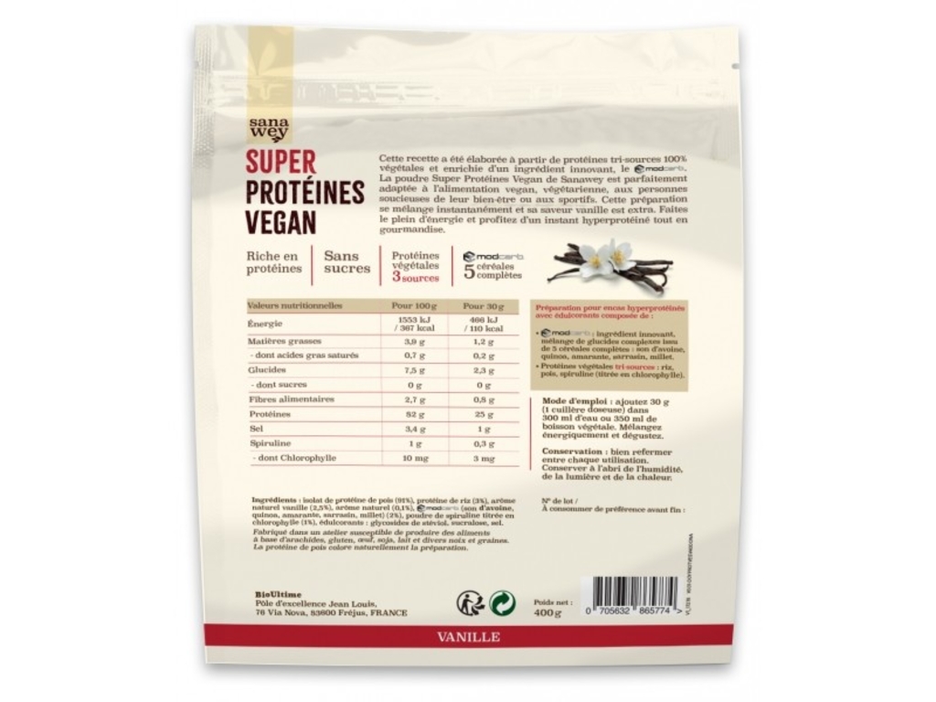 Super Protéines Vegan Vanille