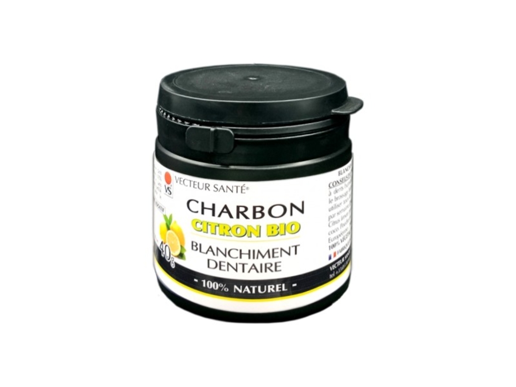 Charbon végétal blanchiment dentaire citron bio