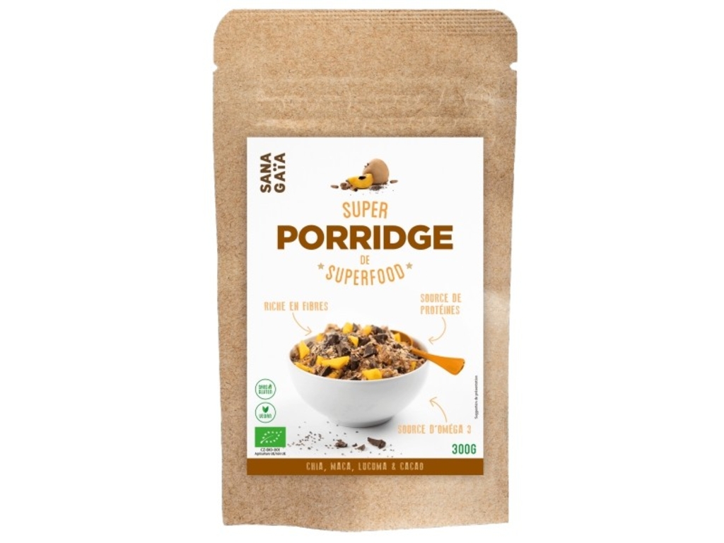 Porridge de Superfood, Chia, Maca & Cacao Bio