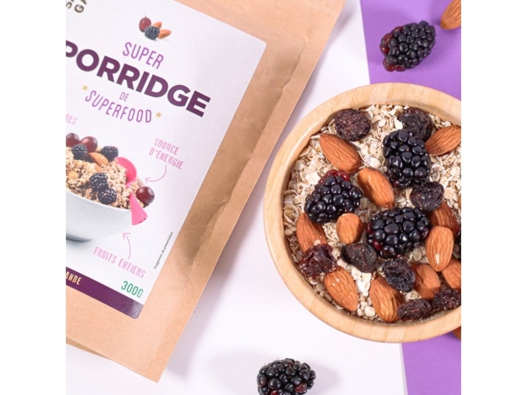 Porridge de Superfood Mûre, Raisin & Amande Bio
