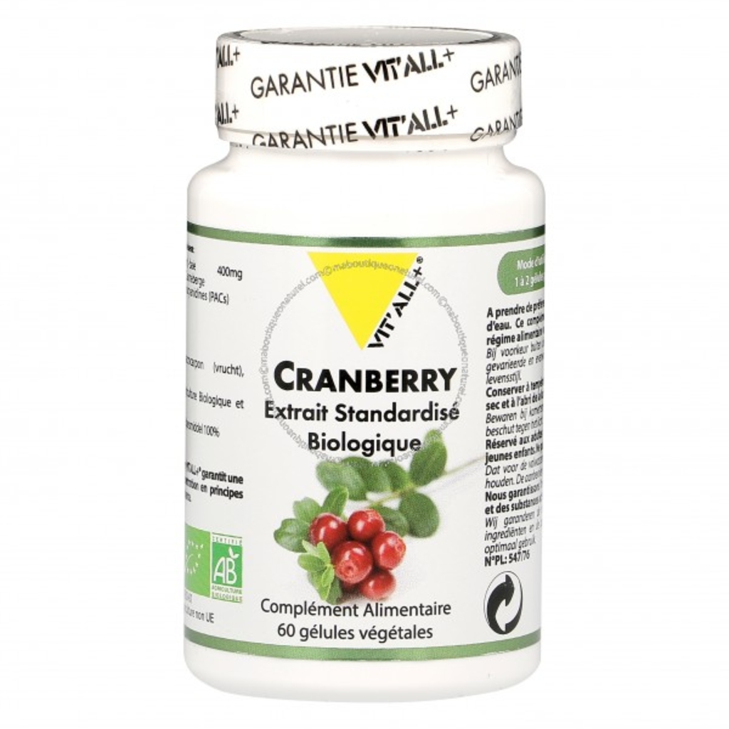 Cranberry extrait standardisé Bio 400 mg