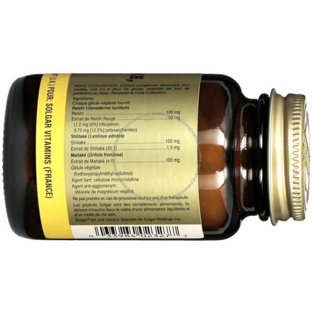 Reishi Shiitake Maitake 50 gélules Solgar