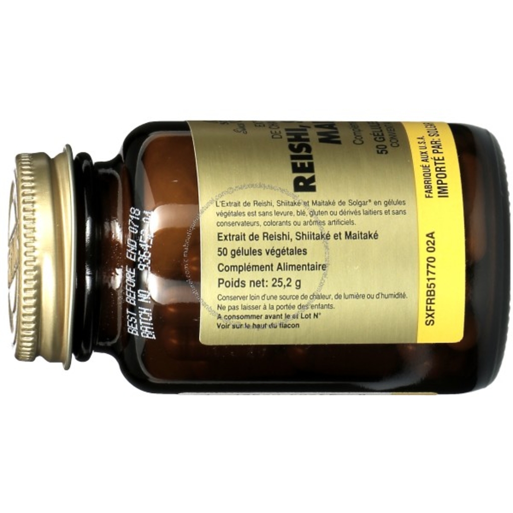 Reishi Shiitake Maitake 50 gélules Solgar