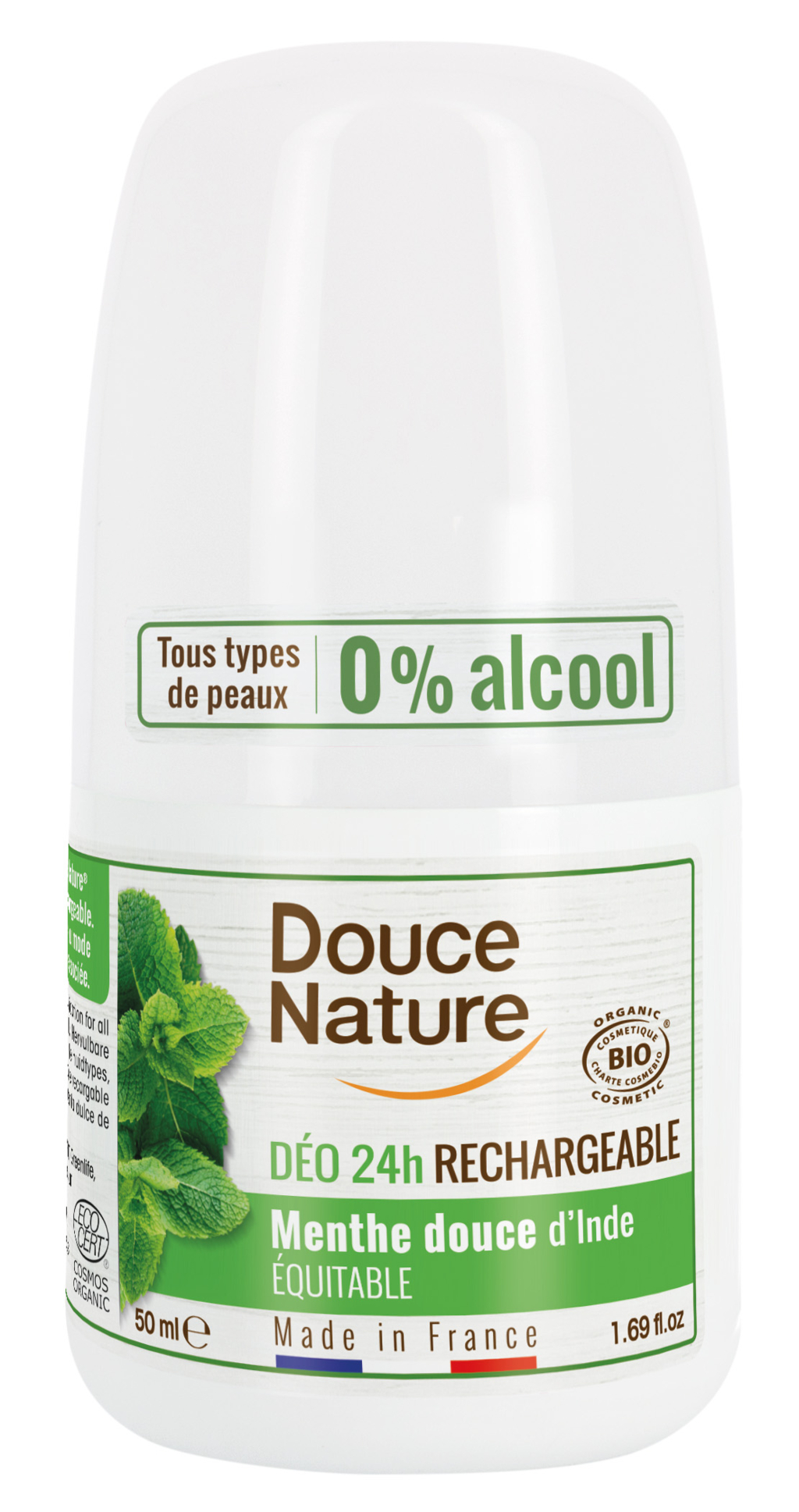 Déodorant roll-on rechargeable Menthe Douce Bio