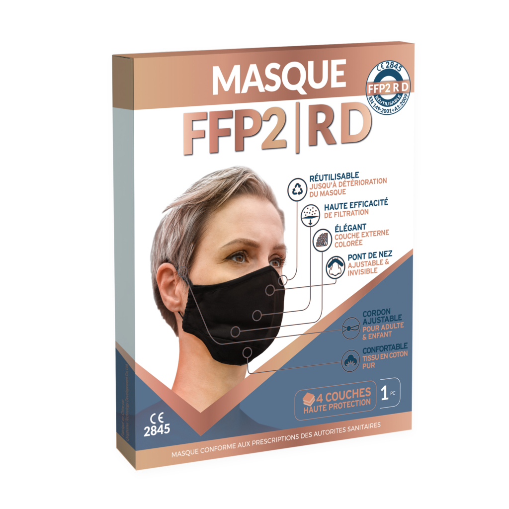 Masque FFP2 RD Haute protection Taille M Noir