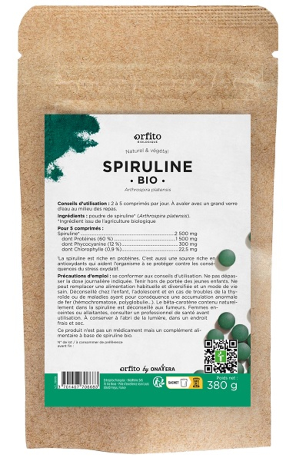 Spiruline Bio 500mg Recharge