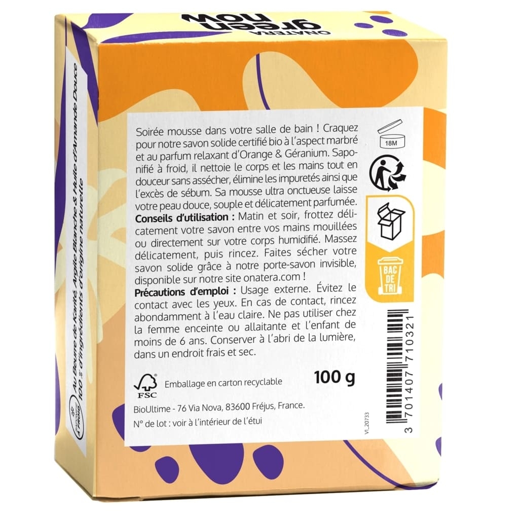 Le Savon Solide Douceur Tous Types de Peaux Amande Douce & Orange