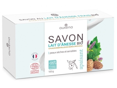 Savon au lait d'ânesse Bio & huiles essentielles de cèdre & patchouli, hydratant