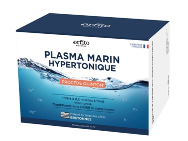 Plasma marin (eau de mer) hypertonique procédé Quinton