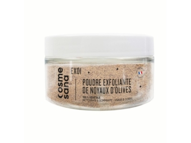 Exfoliant poudre de noyaux d'olive