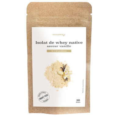 Isolat de protéine de whey native saveur Vanille