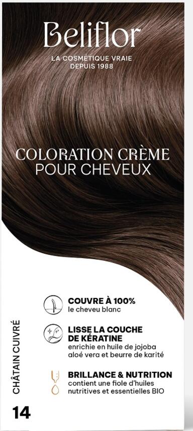 Coloration Crème 14 châtain Cuivré