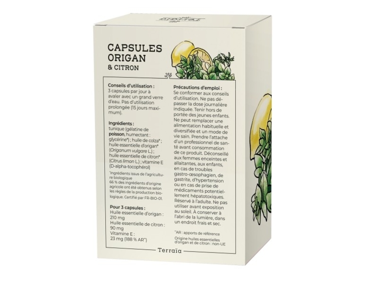 Capsules essentielles Origan & Citron