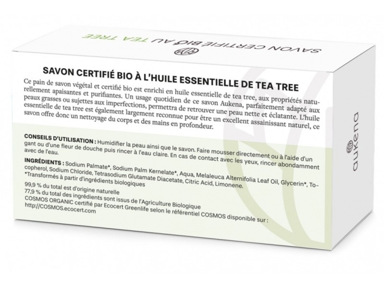 Savon au tea tree Bio, purifiant