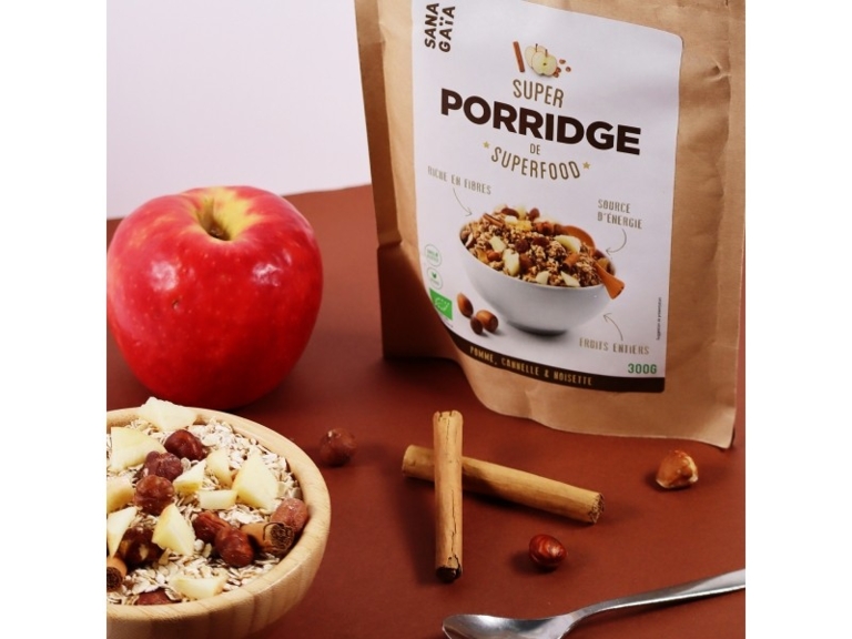 Porridge de Superfood, Pomme, Cannelle & Noisette Bio