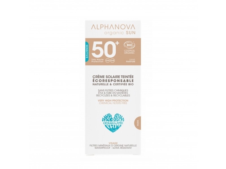 Crème fluide teintée claire Bio SPF 50 très hauteprotection