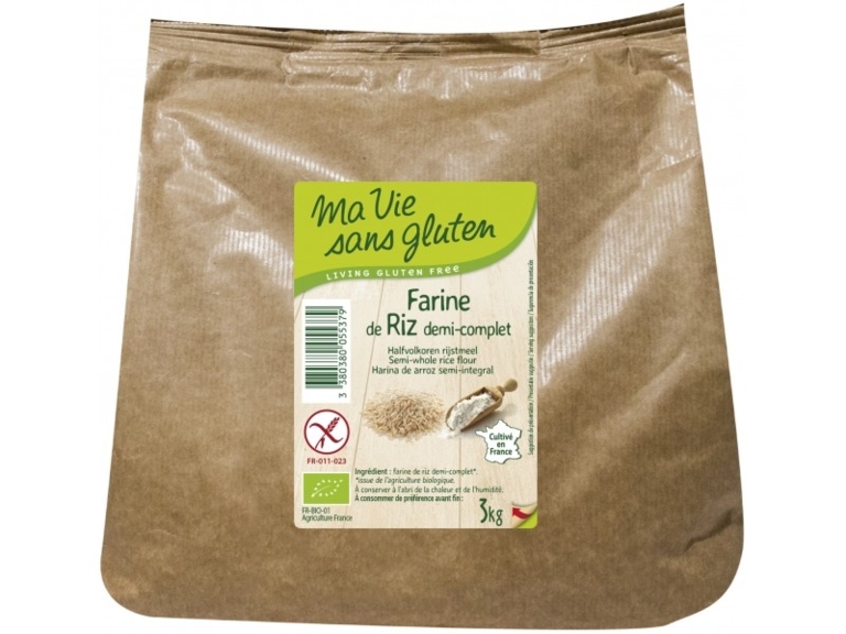 Farine de riz demi-complet Bio