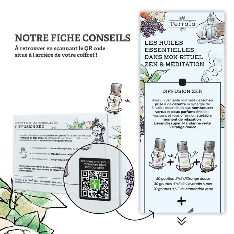 Coffret 3 huiles essentielles Diffusion zen