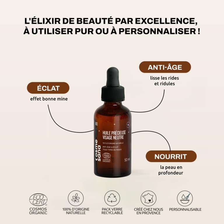 Huile Précieuse Visage Neutre BIO
