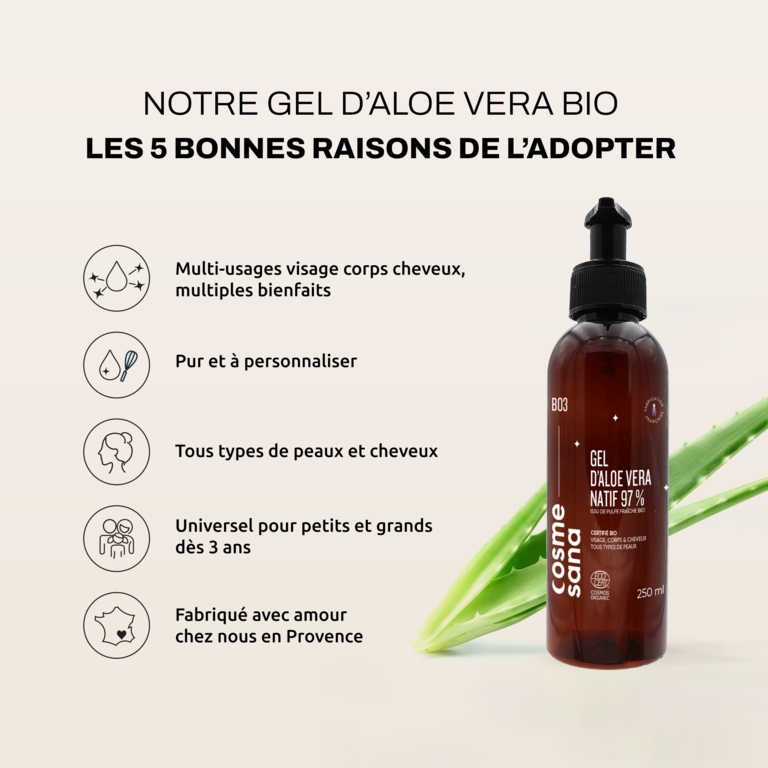 Gel d'Aloe Vera Natif 97% Bio
