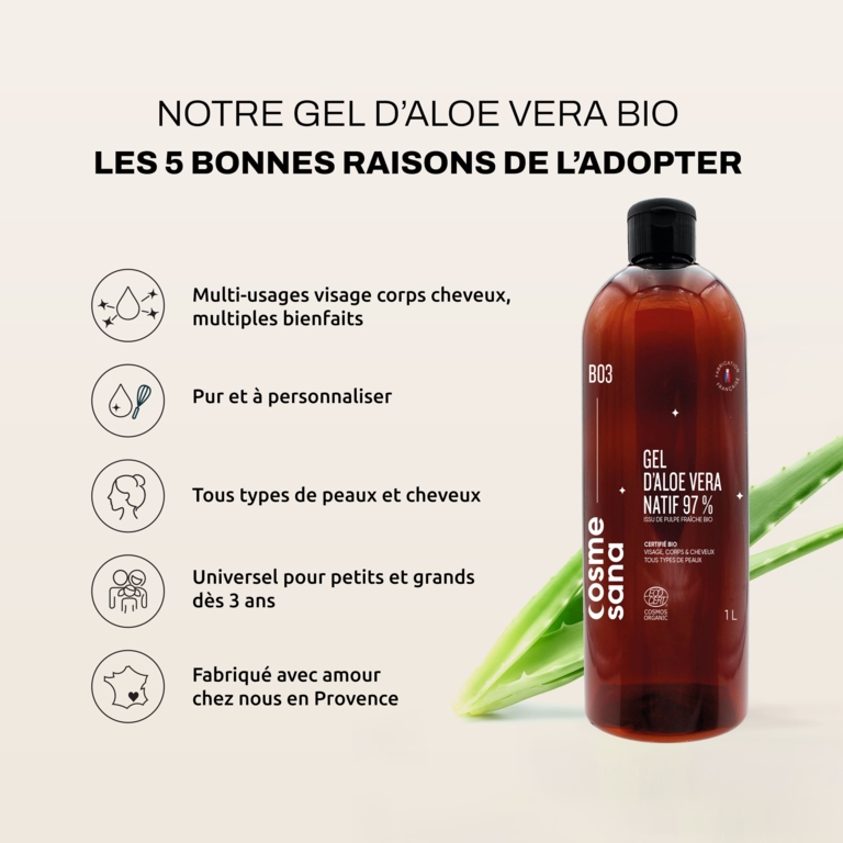 Gel d'Aloe Vera Natif 97% Bio