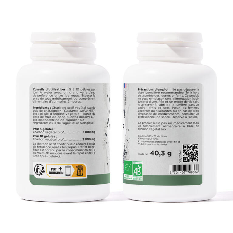 Charbon végétal actif Bio