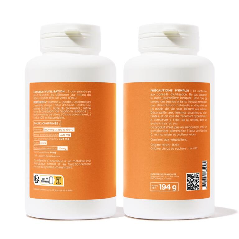 Vitamine C 1000 mg avec bioflavonoïdes