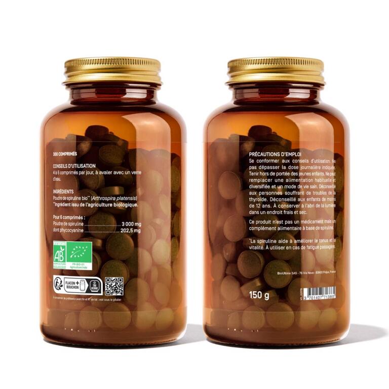 Spiruline Bio Onatera - 200 Comprimés - Date Limite 08/2027 - Antioxydant Et énergie