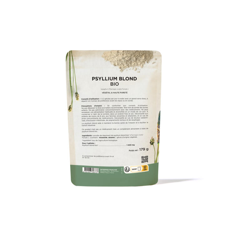 Psyllium Blond Bio | Fibres Naturelles | Marque Vecteur Santé | Neuf