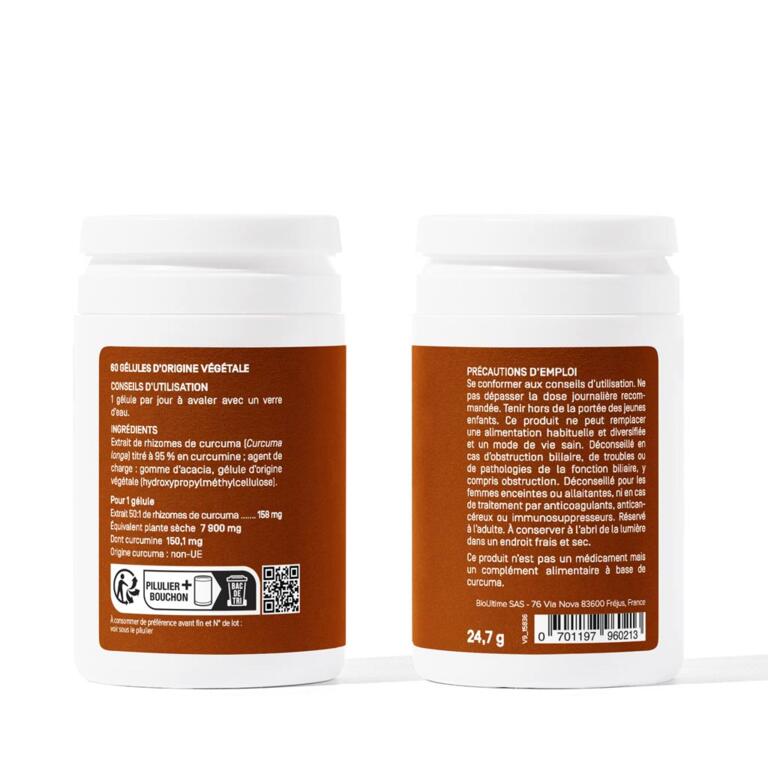 Curcuma Extrait 600 Gélules 600mg + Piperine | Végétalien | Anti-inflammatoire Naturel | Neuf